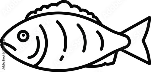 Simple line drawing of a fish