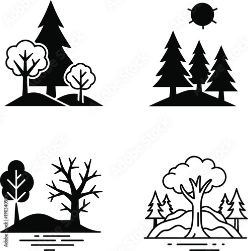 Volunteers planting young tree saplings in a vast forest area to promote reforestation and environmental sustainability for a greener planet.