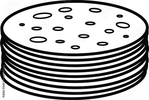 Stack of round plates with holes