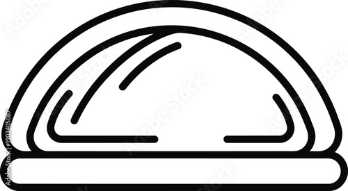 Simple line drawing of a covered dish