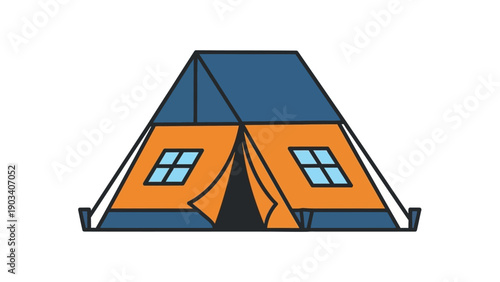 Colorful illustration of a tent.