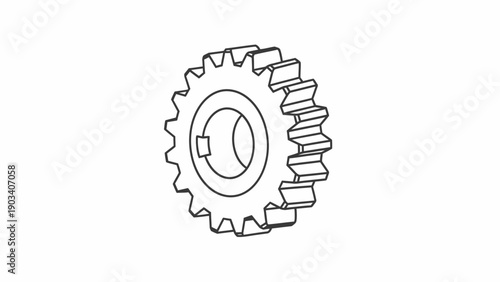 Detailed drawing of a gear.