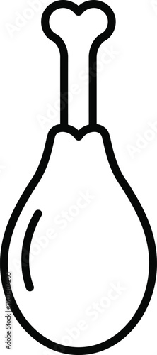 A simple line drawing of a chicken leg