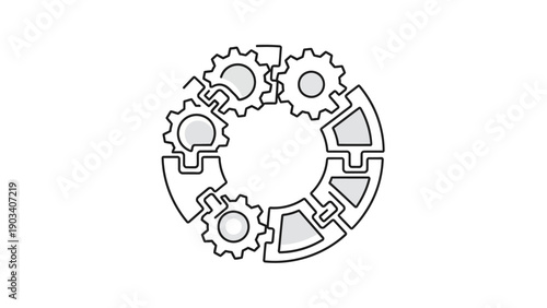 Interconnected gear mechanism system.