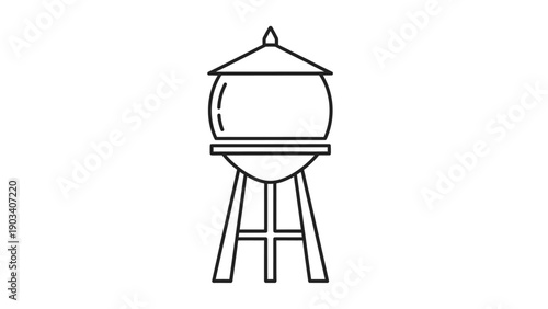 Large Water Tower Reservoir Structure.