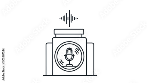 Microphone on a speaker device.