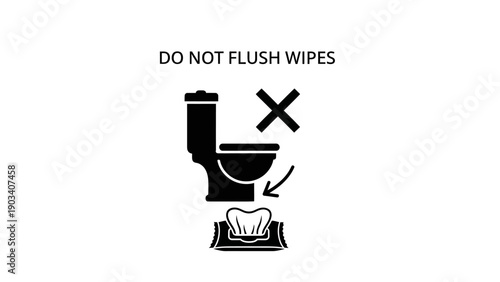 Toilet sign do not flush wipes.