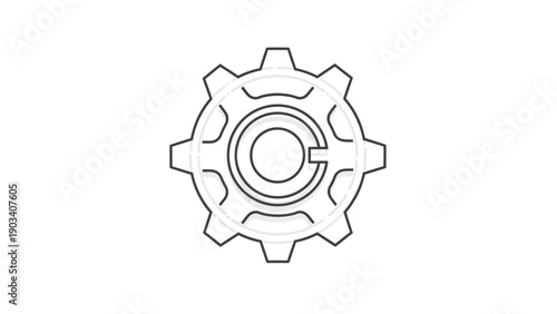 A single cogwheel with circle.