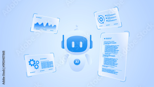 AI workflow automation artificial intelligence. ai agent machine learning with processing flow, data, coding and automation system.