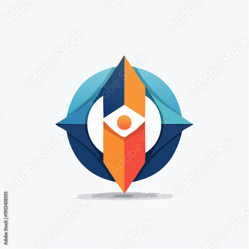 Abstract Compass Eye Logo Design A Modern Emblem for Vision, Direction, and Discovery