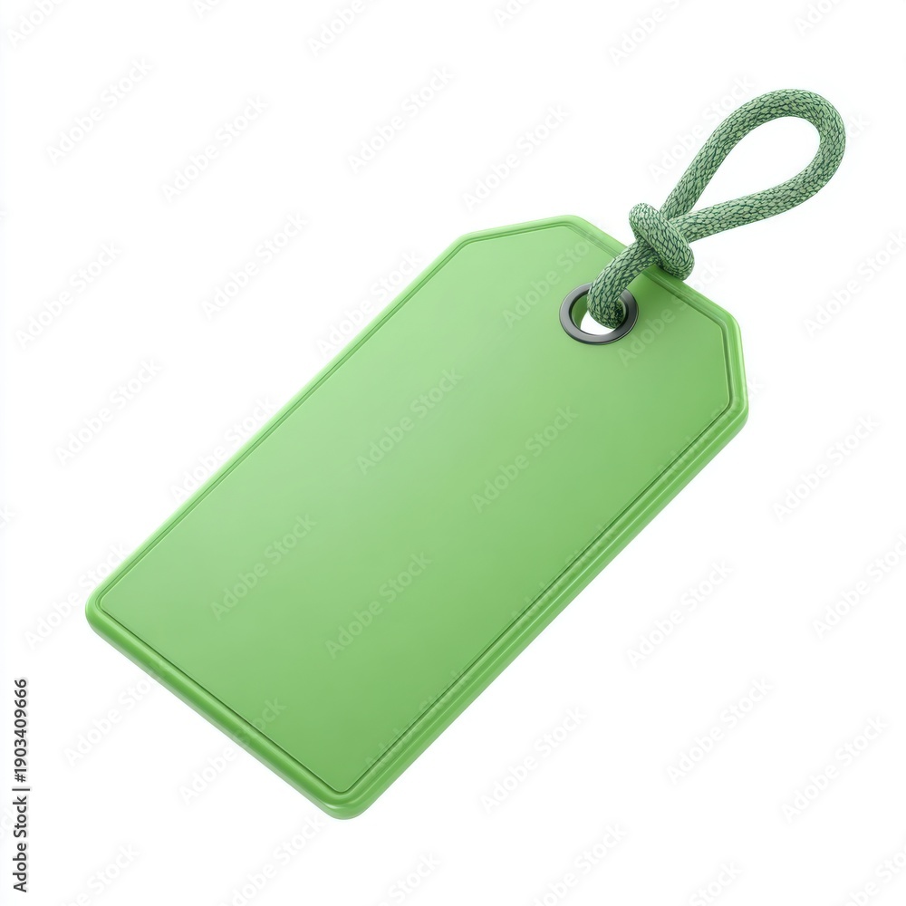 Fototapeta premium Blank green sale tag with string attached