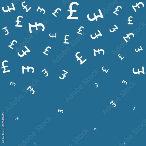 Falling British Pound Sterling Blue Pattern