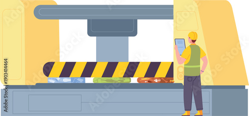 Scrap balling press machine. Industrial litter factory