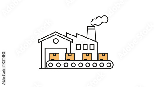 Industrial factory with cargo train.
