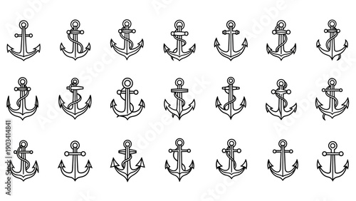 Multiple anchors in a row pattern.