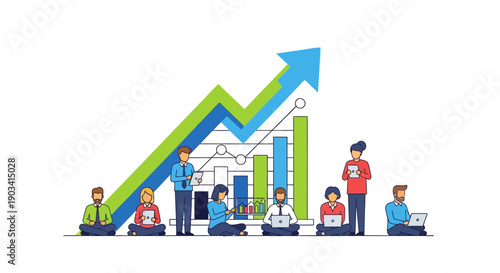 Modern Business and Corporate Workflow Flat Vector Illustration Set