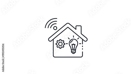 Smart Home Automation Concept Icon Design.