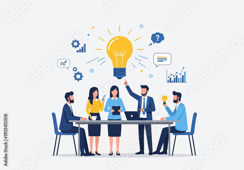 Modern Business and Corporate Workflow Flat Vector Illustration Set