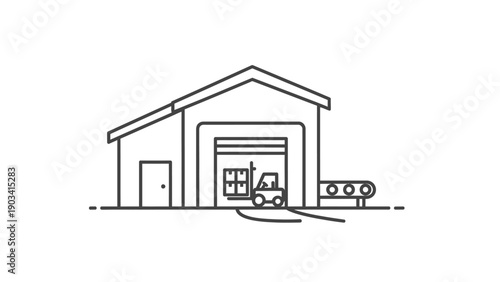 A large industrial warehouse building.