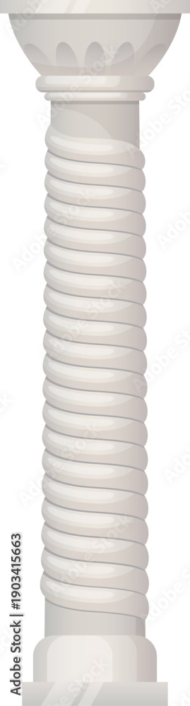 Naklejka premium Antique column with classic ornament. Old culture symbol