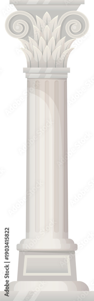 Naklejka premium Facade column in traditional roman stone architecture style