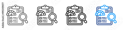 Performance Review Icon Different Style Outline Collection Set.