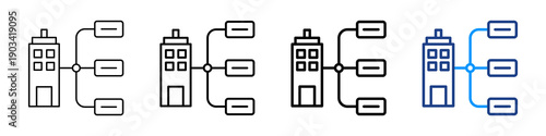 Office Workflow Icon Different Style Outline Collection Set.