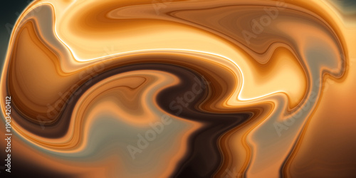 molten gold and amber swirl abstract composition features flowing, liquid metal textures in warm radiant tones, where glowing curves and fluid motion evoke heat, energy, and luxury, creating 