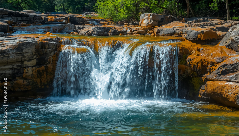 Obraz premium waterfall in the forest, waterfall, nature, water