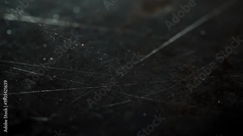 Abstract Scratched Dark Metal Surface Texture Motion Background for Industrial Presentations and Grunge Style Backdrops