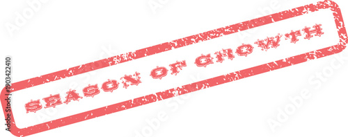 An impactful red rubber stamp mark highlights the Season of Growth representing prosperity and continuous improvement