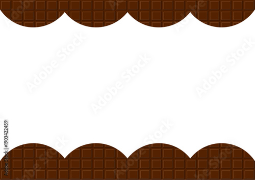 板チョコのかわいいフレームイラスト
