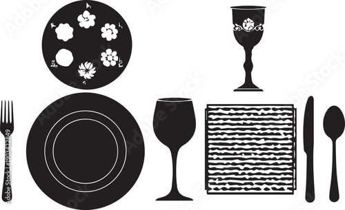 Elegant table setting with utensils and glasses