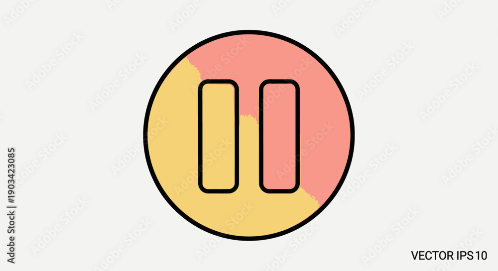 Obraz premium Minimalist Pause Button Icon Design for Media Player Control and User Interface Elements