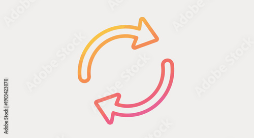 Dynamic gradient refresh recycle icon representing circular process and continuous data flow