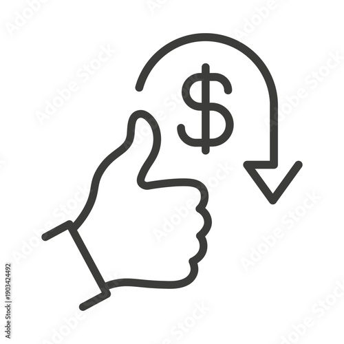 best special offer icon, thumbs up cost down, recommend sale