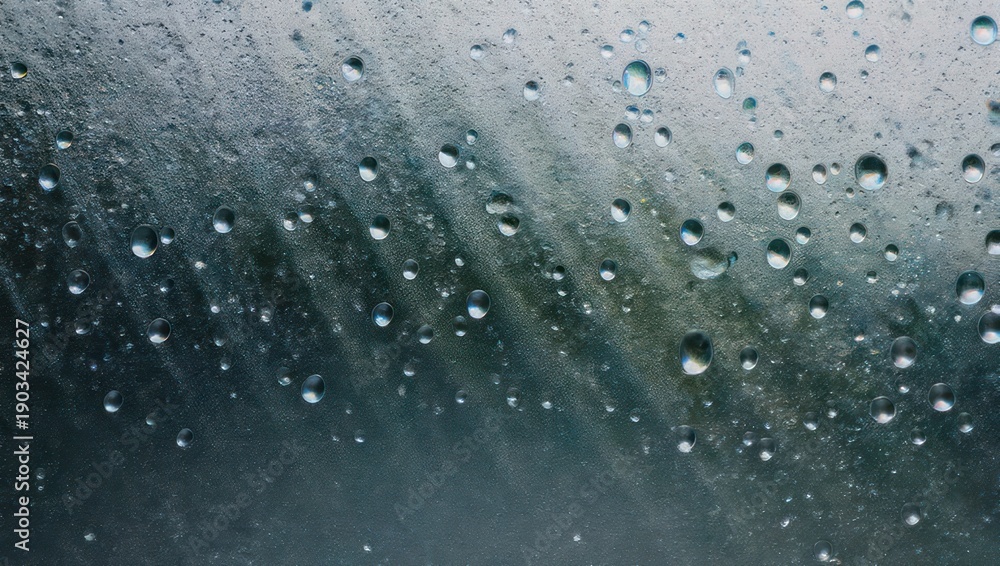 Obraz premium Raindrops on a Window - A Close-Up View of Water Droplets.