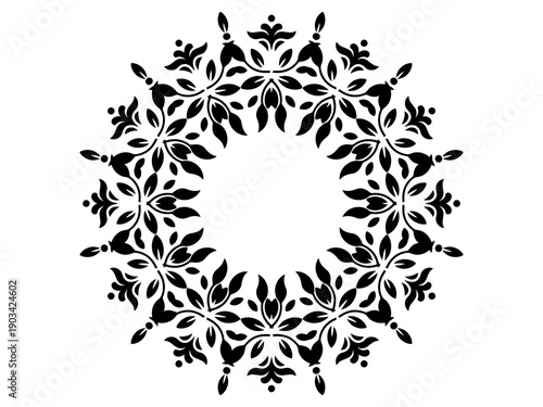 Intricate Black Mandala Circle Ornament
