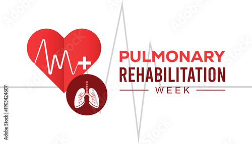 Pulmonary Rehabilitation Week is observed every year in March. Holiday, poster, card and background vector illustration design.