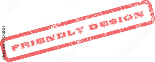 Friendly Design Red Grungy Stamp Mark for User Experience and Accessibility Concepts