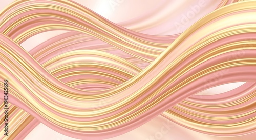 A vibrant and beautiful abstract design with golden and pink swirls