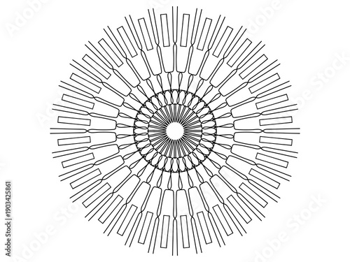 Symmetric Floral Mandala Round Design