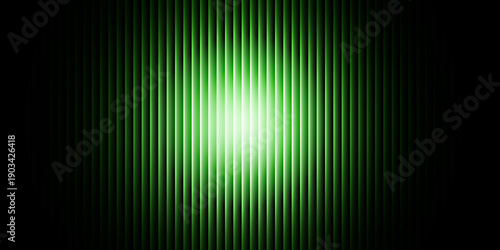 Bright green vertical lines converging at the center forming a glowing effect against a dark background creating a futuristic and dynamic visual experience.