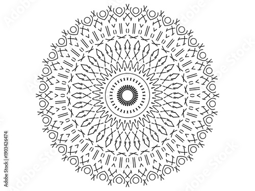 Detailed Geometric Mandala Circle Ornament