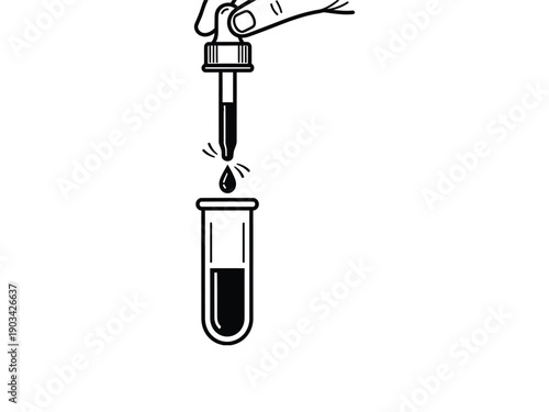 Dripping Pipette into Test Tube for Science, Research, and Chemistry