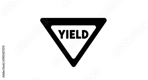 Yield Sign Vector Illustration Graphic for Traffic Safety and Road Rules, Isolated on White Background