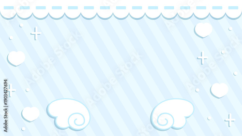 水色のファンシーなストライプ背景
