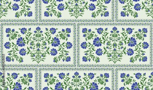 Traditional botanical floral  pattern. Vintage floral block print. botanical, textile, seamless pattern.