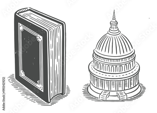 A Book and a Government Building: Symbols of Knowledge and Governance