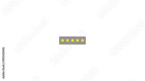 Five star rating icon animation with transparent background, customer satisfaction review survey and give feedback rating stars icon animation in 4k.